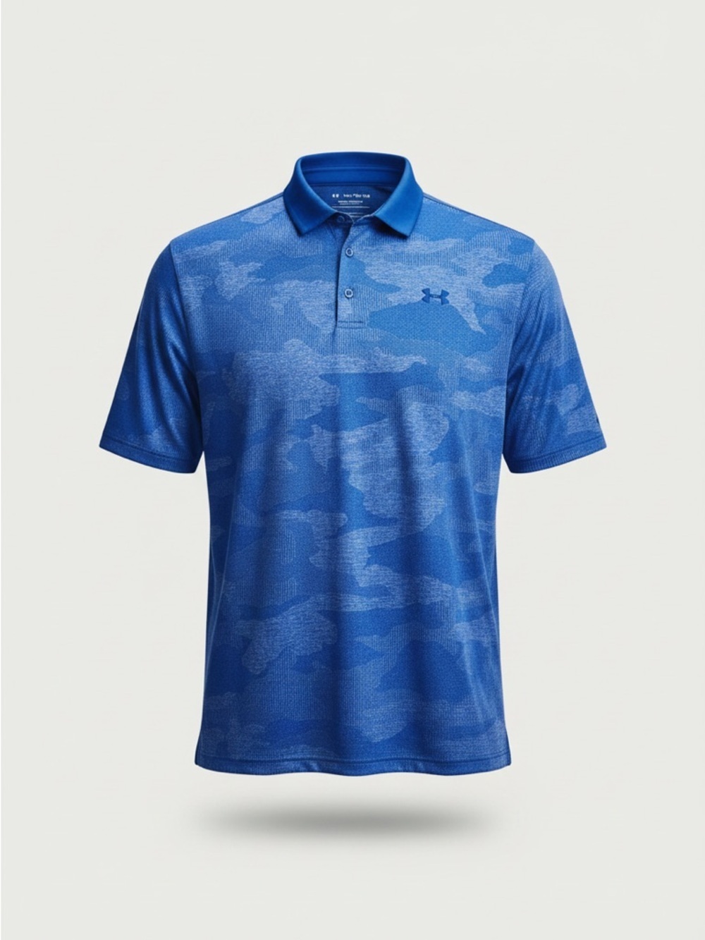 Under Armour Playoff Polo XXL Blue Camo Golf Performance Loose Fit